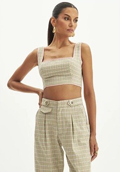 CROPPED XADREZ LANÇA PERFUME