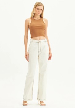 CALÇA SARJA WIDE LEG SUPER HIGH LANÇA PERFUME