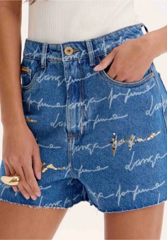SHORT JEANS MOM PAETÊS