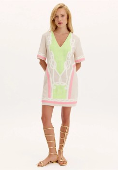 VESTIDO CURTO SOLTO ESTAMPADO LANÇA PERFUME