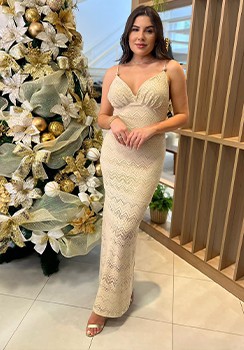 VESTIDO LONGO RENDA CHARRY