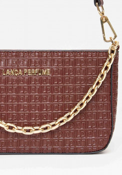 BOLSA CROSSBODY BAG COM ALÇA CORRENTE E LETREIRO LANÇA PERFUME