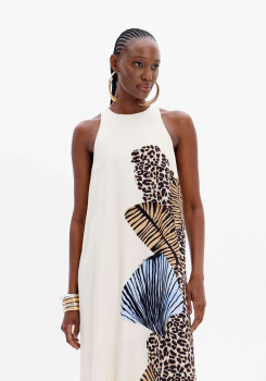 VESTIDO SUPER MIDI HALTER COM FAIXA LANÇA PERFUME