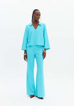 CALÇA FLARE COM BOLSO E CINTURA ALTA LANÇA PERFUME