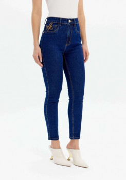 CALÇA JEANS SKINNY VESTA ANKLE COM BORDADO LANÇA PERFUME