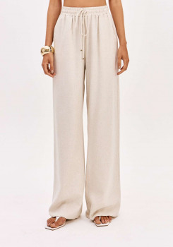 CALÇA WIDE LEG CINTURA ALTA COM LINHO LANÇA PERFUME