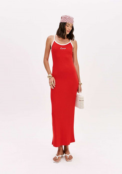 VESTIDO CANELADO SUPER MIDI COM BORDADO LANÇA PERFUME