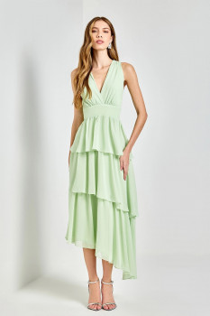 VESTIDO CAMADAS SONHOS VERDE AVE RARA