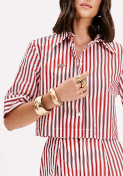 CAMISA LISTRADA  MANGAS MÉDIAS LANÇA PERFUME