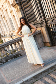 VESTIDO SUPER MIDI COM CORDÃO E AVIAMENTOS LANÇA PERFUME