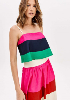 TOP CROPPED DE ALÇAS ESTAMPADO LANÇA PERFUME