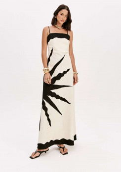VESTIDO SUPER MIDI DE ALÇA ESTAMPADO LANÇA PERFUME