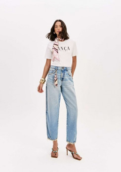 CALÇA JEANS BAGGY CINTURA  SUPER ALTA LANÇA PERFUME