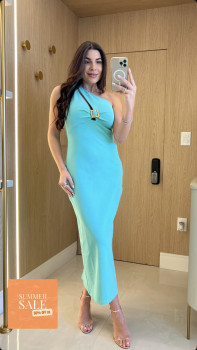 VESTIDO MIDI OMBRO UNICO LANÇA PERFUME