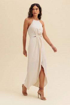 VESTIDO LONGO CHEVRON FRENTE ÚNICA CHARRY