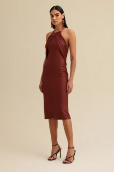 VESTIDO MIDI LISO COM COSTAS DEGAGÊ CHARRY
