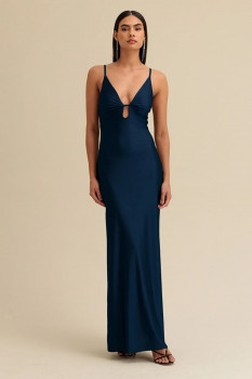VESTIDO LONGO SLIP LISO COM ALÇAS CHARRY