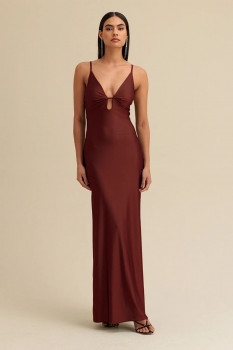 VESTIDO LONGO SLIP LISO COM ALÇAS CHARRY