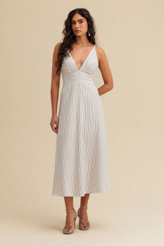 VESTIDO SUPER MIDI LISTRADO COM ALÇAS CHARRY