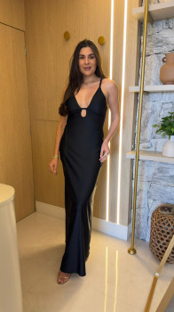 VESTIDO CHARRY PRETO LONGO