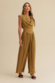 CALÇA WIDE LISA PLISSADA CHARRY