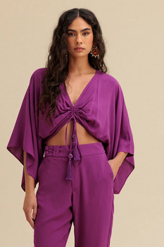 BLUSA LENÇO LISA DECOTE V CHARRY