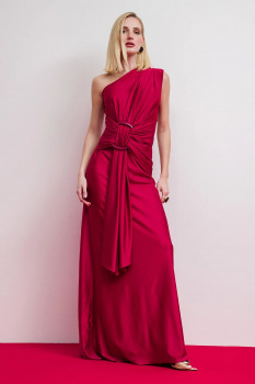 VESTIDO LONGO LISO OMBRO ÚNICO CHARRY