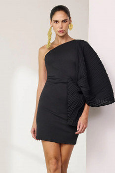 VESTIDO CURTO LISO COM TORÇÃO CHARRY