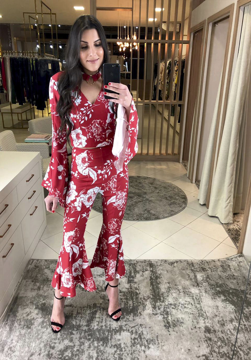 CALÇA VERMELHA ESTAMPADA CHARRY CALÇA VERMELHA ESTAMPADA CHARRY
