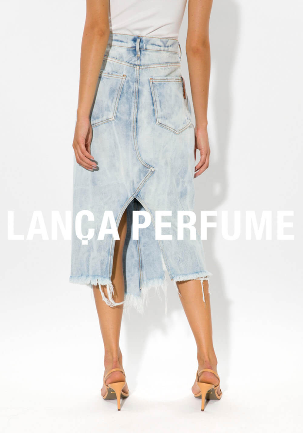 SAIA MIDI JEANS LANÇA PERFUME SAIA MIDI JEANS LANÇA PERFUME
