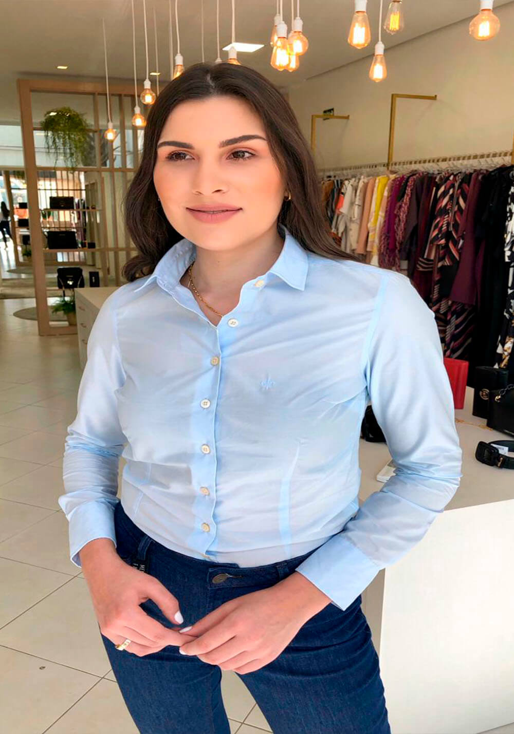 CAMISA DUDALINA AZUL CLARO CAMISA DUDALINA AZUL CLARO