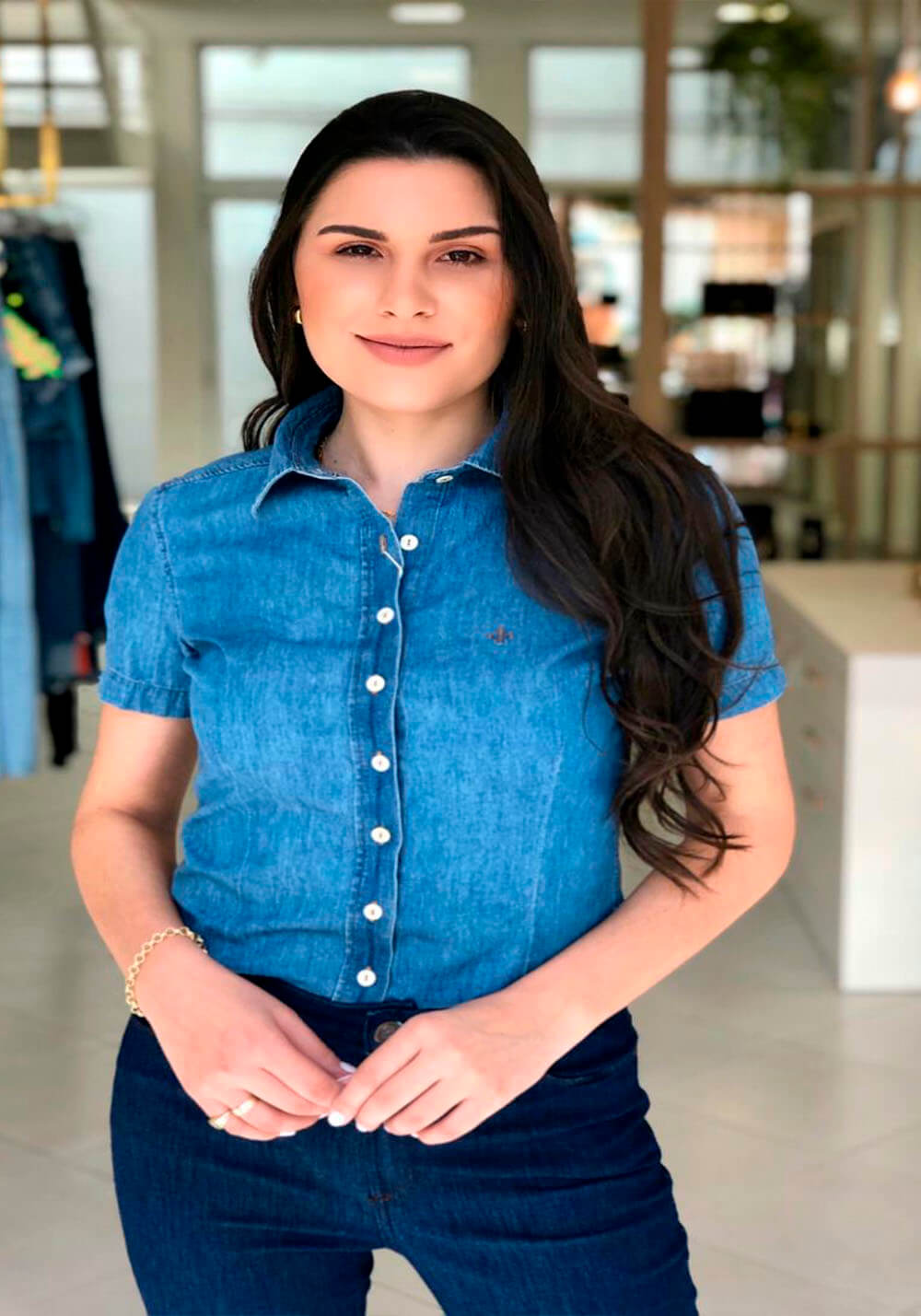 CAMISA DUDALINA JEANS CURTO CAMISA DUDALINA JEANS CURTO