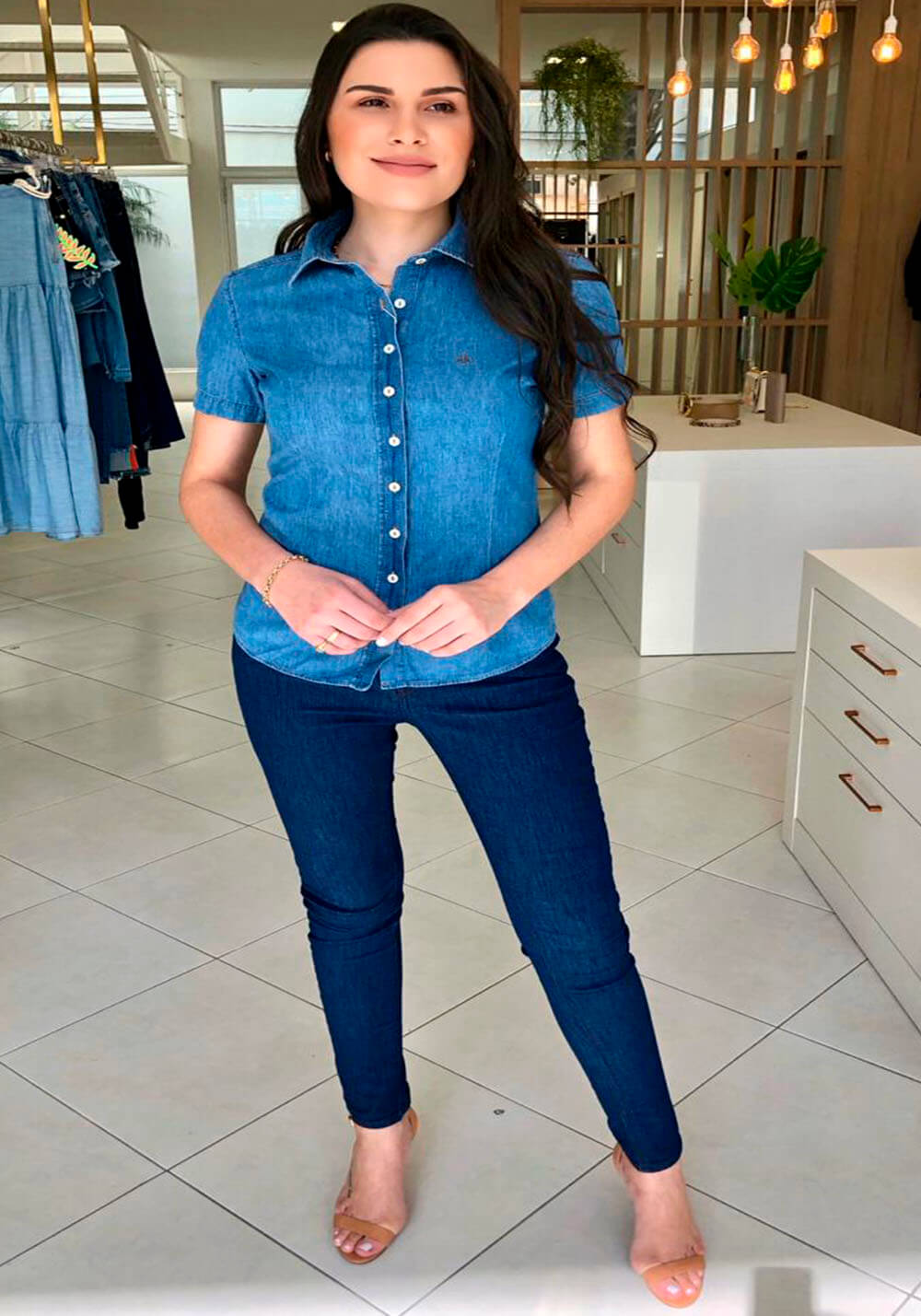 CAMISA DUDALINA JEANS CURTO CAMISA DUDALINA JEANS CURTO