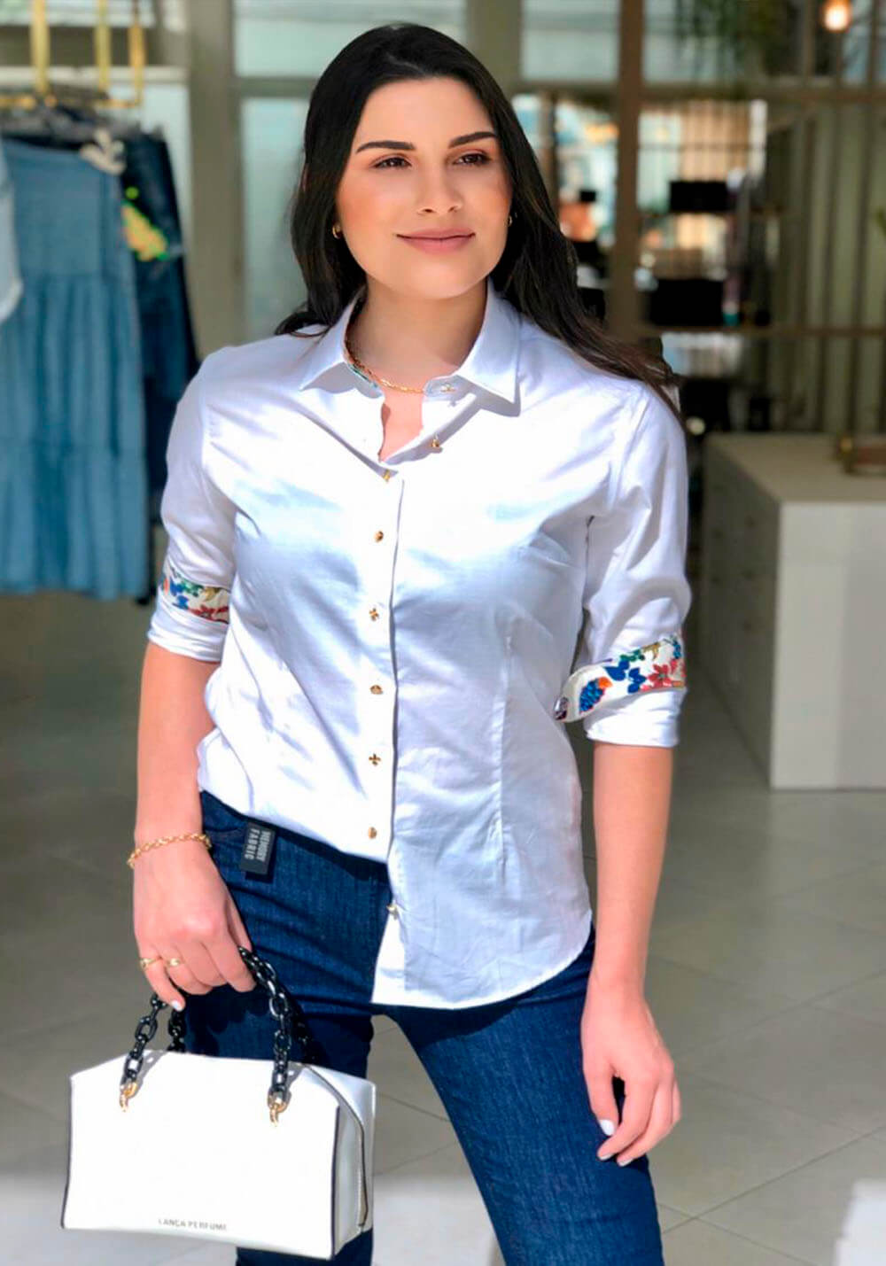 CAMISA DUDALINA BRANCO DETALHES CAMISA DUDALINA BRANCO DETALHES