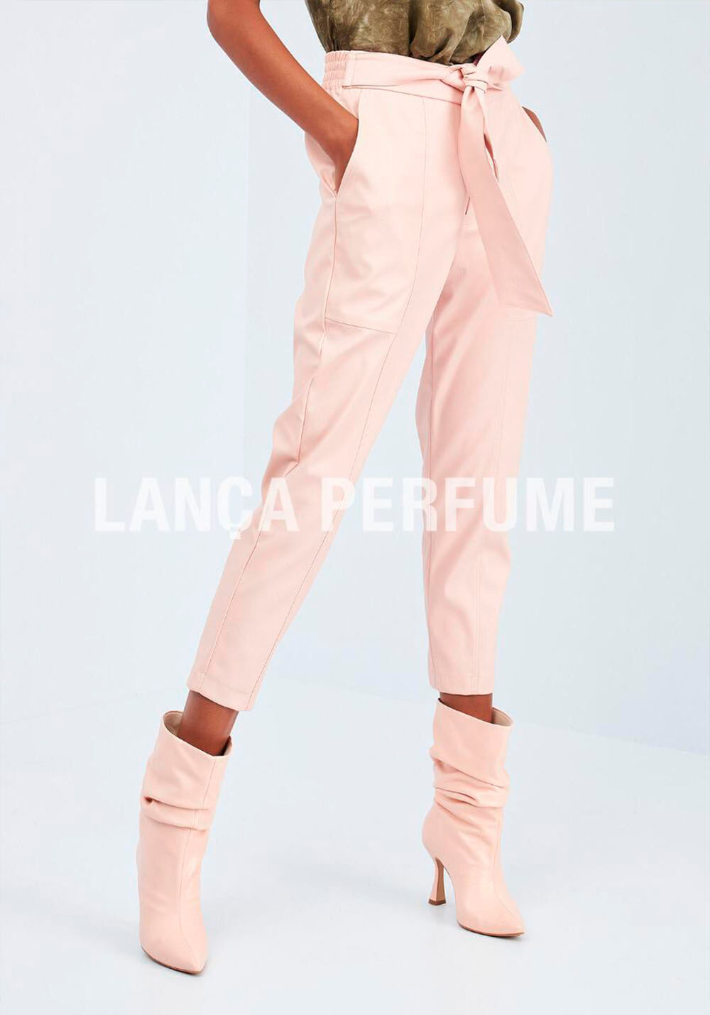 CALÇA COURO PU ROSA CALÇA COURO PU ROSA