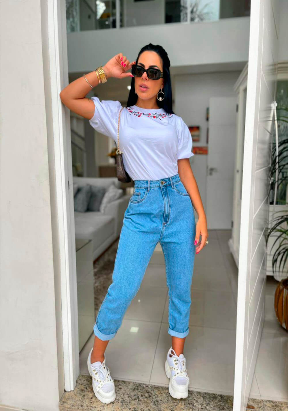 CALÇA JEANS MOM LANÇA PERFUME CALÇA JEANS MOM LANÇA PERFUME
