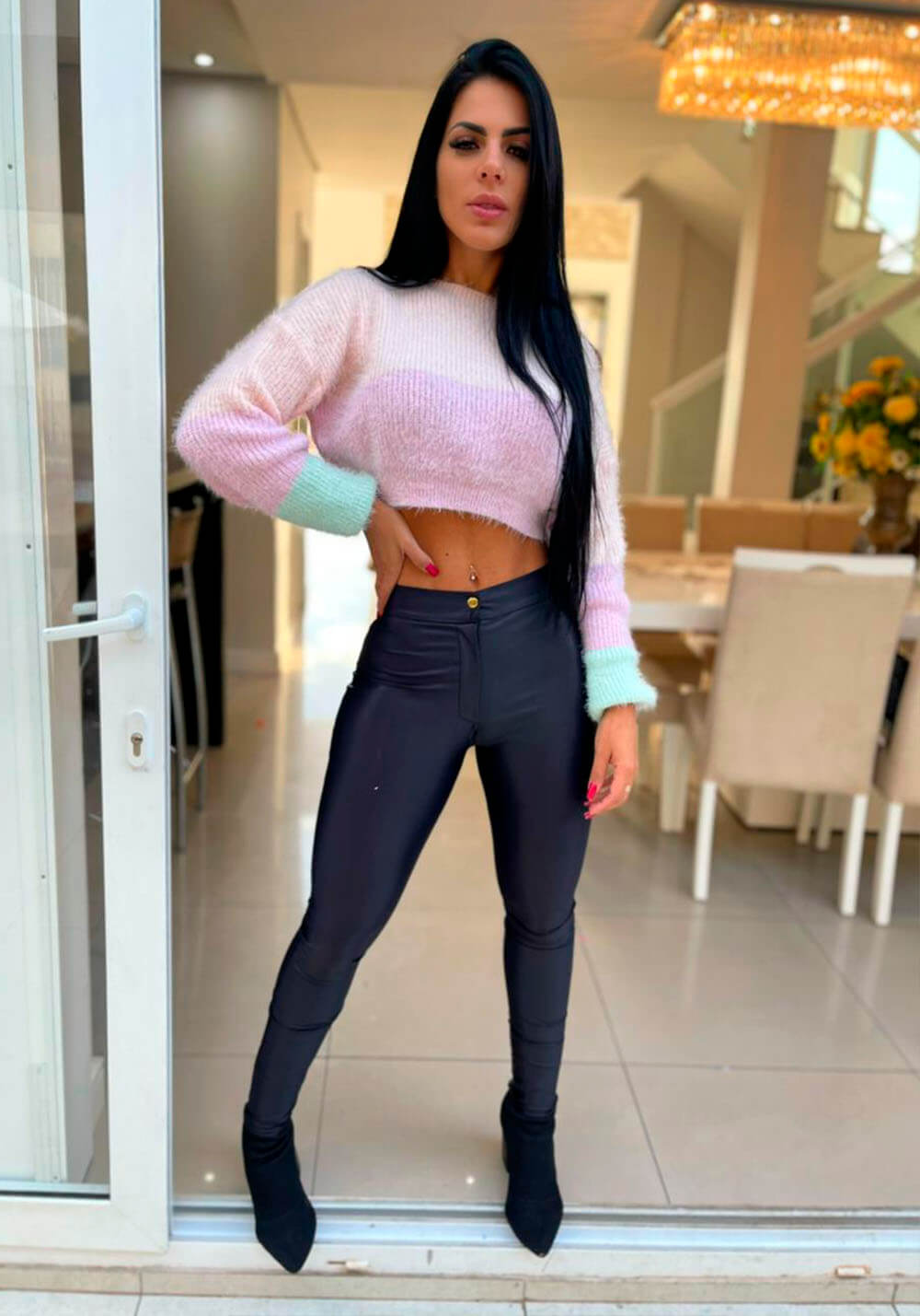 BLUSA CROPPED ROSA E LILAS CIDA BLUSA CROPPED ROSA E LILAS CIDA