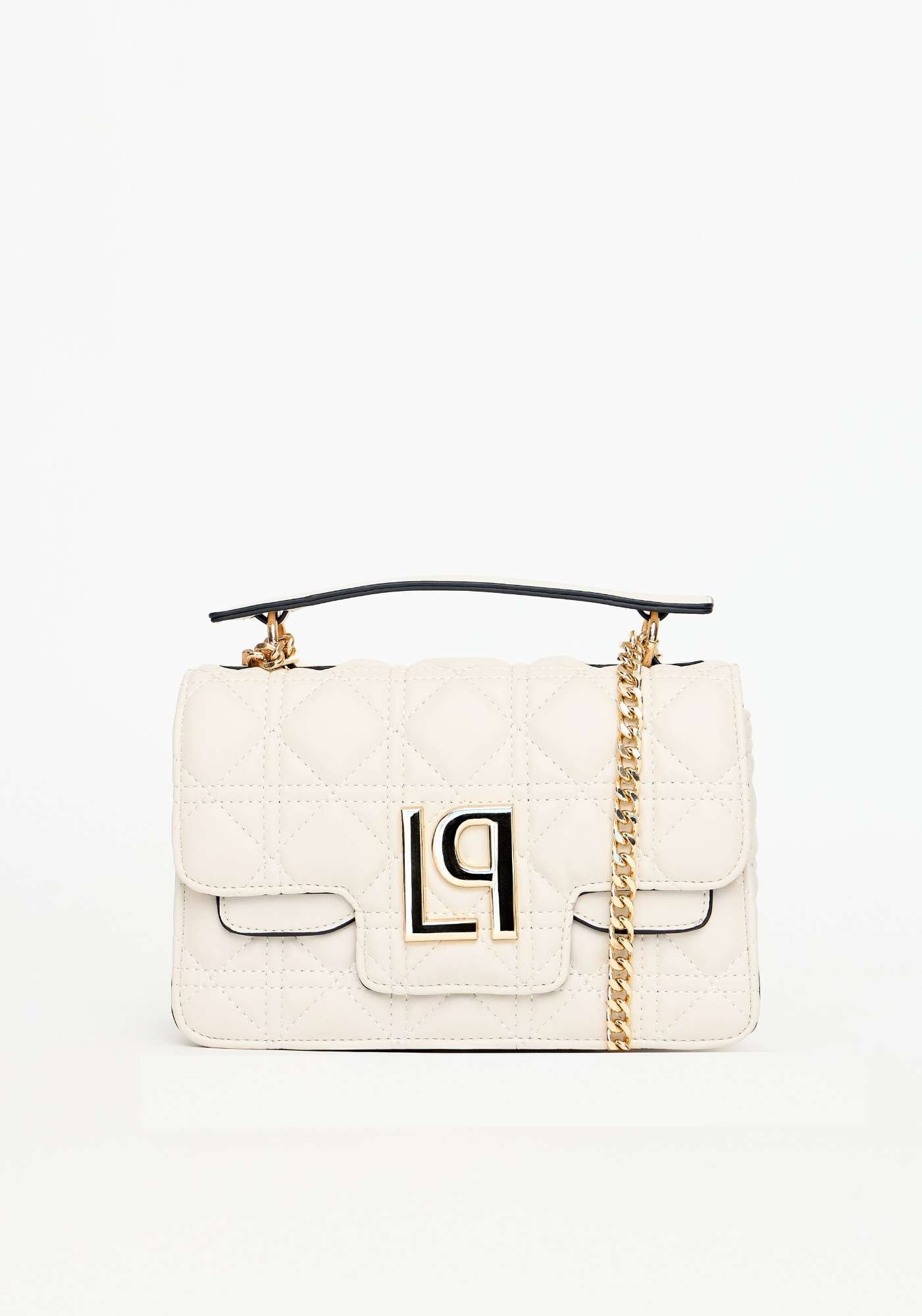 TOTE BAG COM MATELASSÊ E APLICAÇÃO LOGO COM ALÇAS EM CORRENTES LANÇA PERFUME