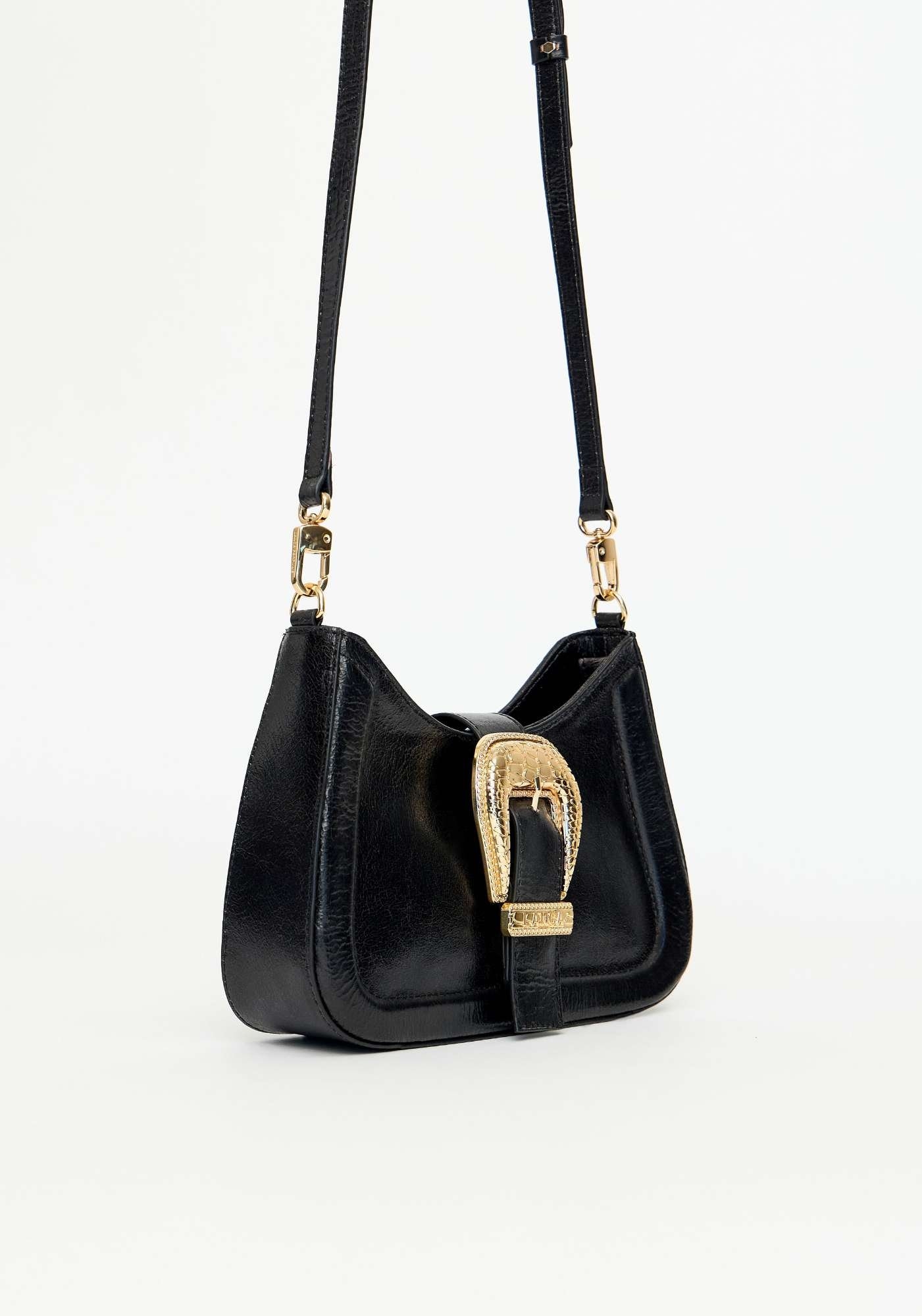 BOLSA CROSSBODY COURO COM FIVELA CROCO LANÇA PERFUME