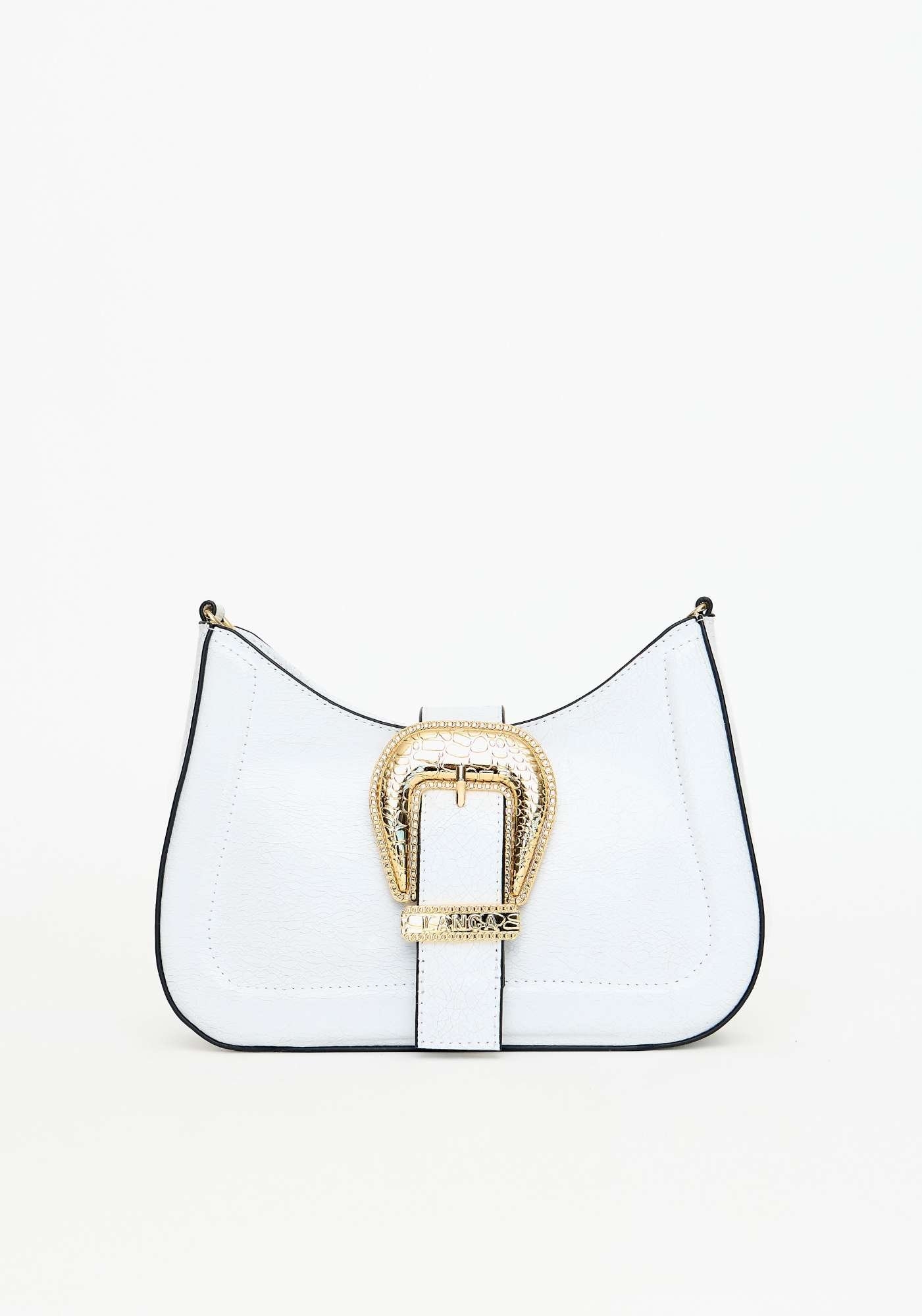 BOLSA CROSSBODY COURO COM FIVELA CROCO LANÇA PERFUME