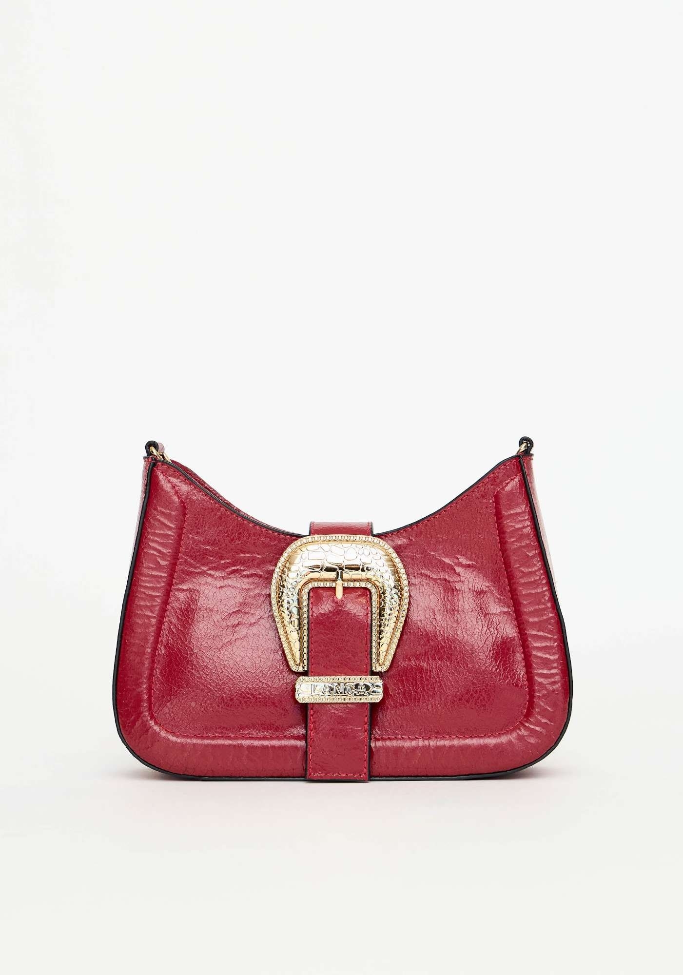 BOLSA CROSSBODY COURO COM FIVELA CROCO LANÇA PERFUME