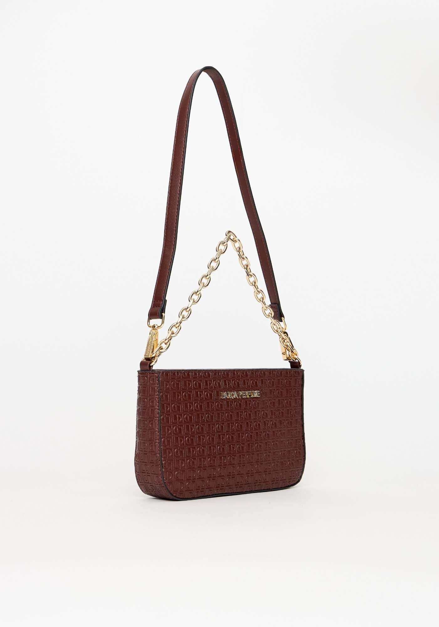 BOLSA CROSSBODY BAG COM ALÇA CORRENTE E LETREIRO LANÇA PERFUME