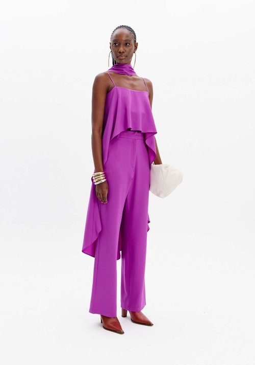 CALÇA ALFAIATARIA FULL LENGHT COM BOLSOS LANÇA PERFUME