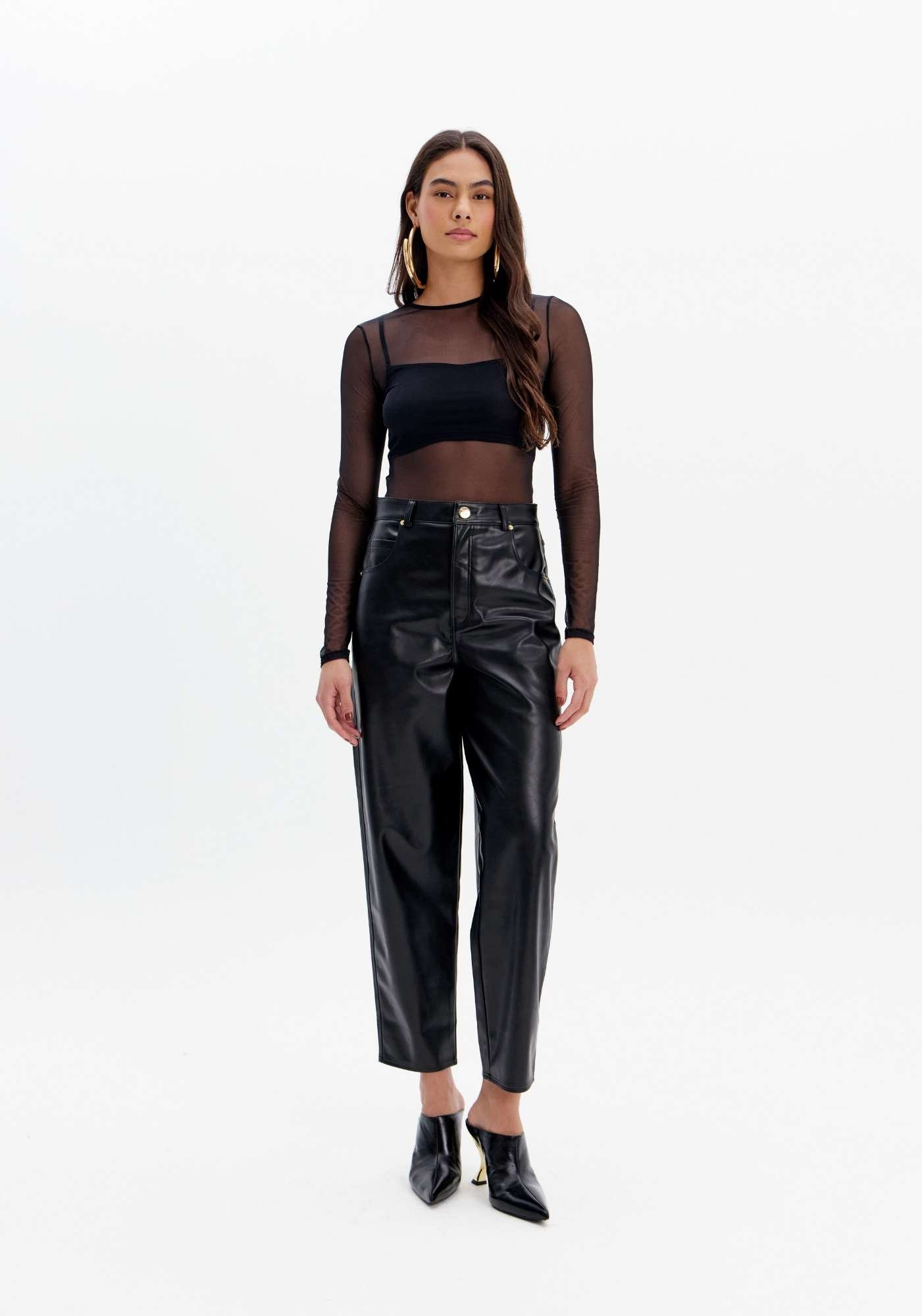 BLUSA DE TULE COM MANGAS LONGAS LANÇA PERFUME