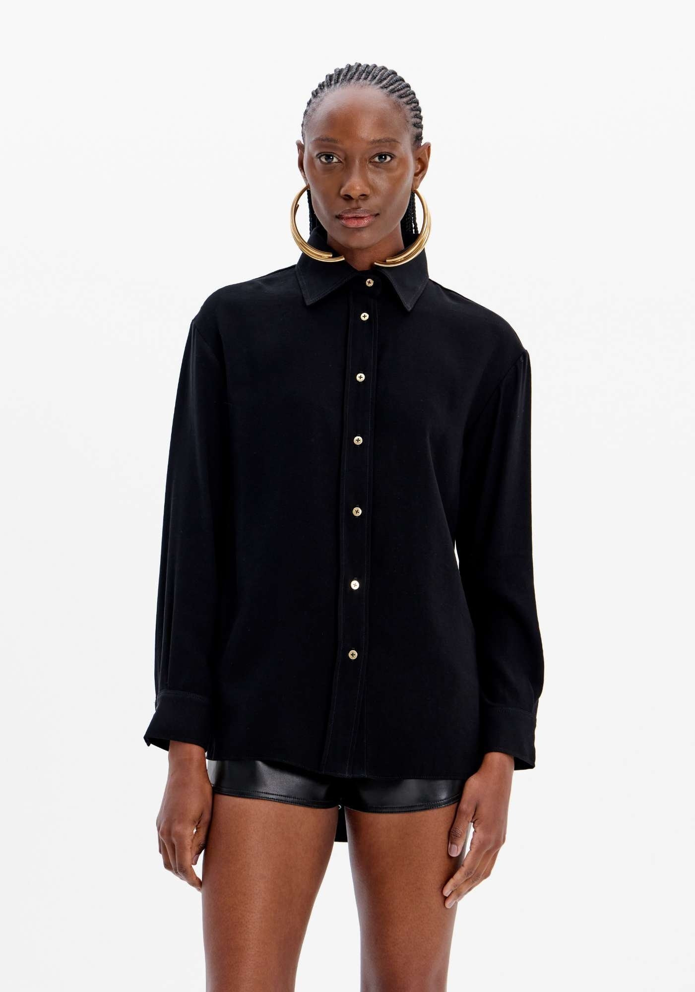CAMISA MANGA LONGA DESCOLADA ALONGADA LANÇA PERFUME