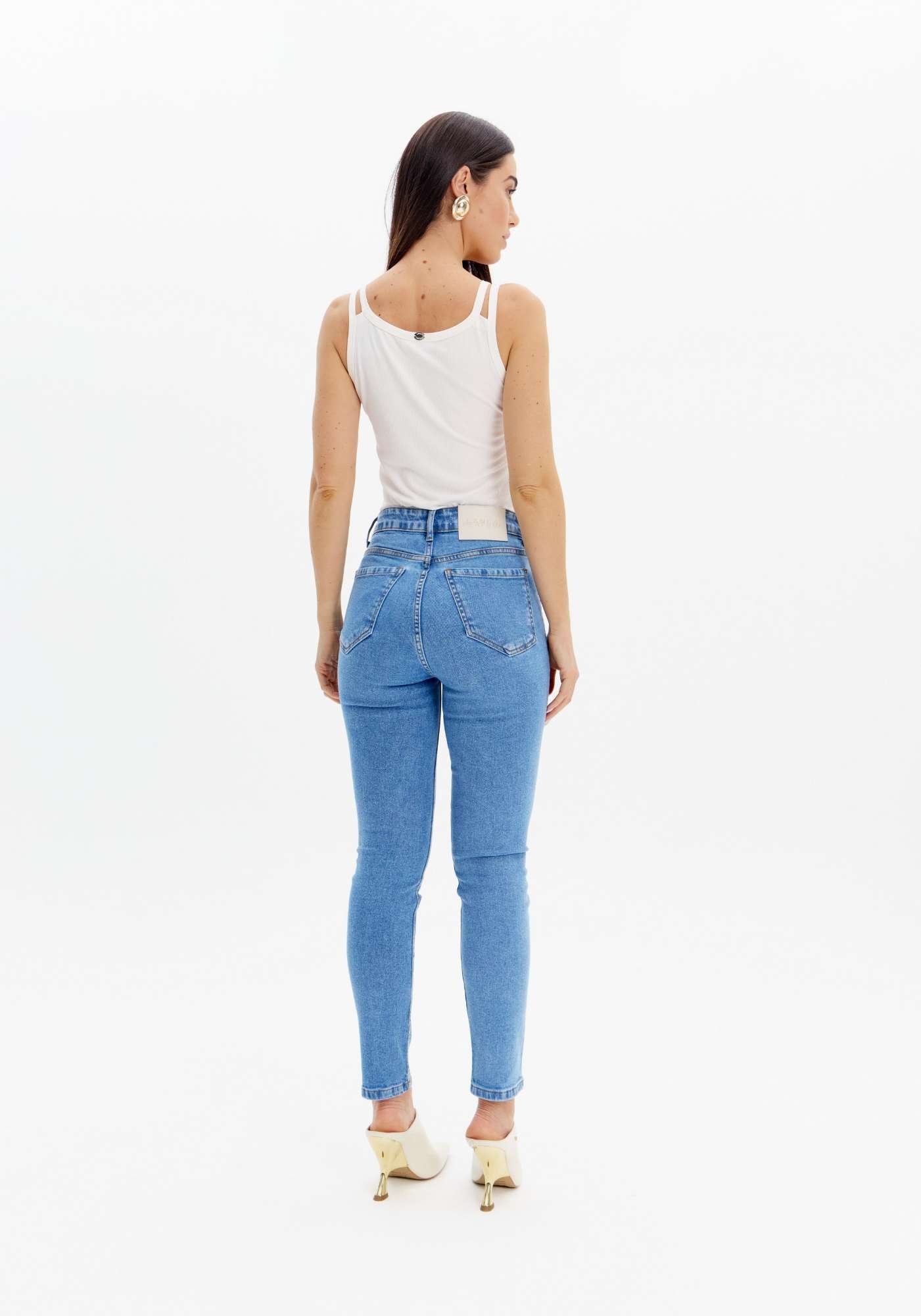 CALÇA JEANS HÉSTIA CINTURA ALTA SHAPE NOW LANÇA PERFUME