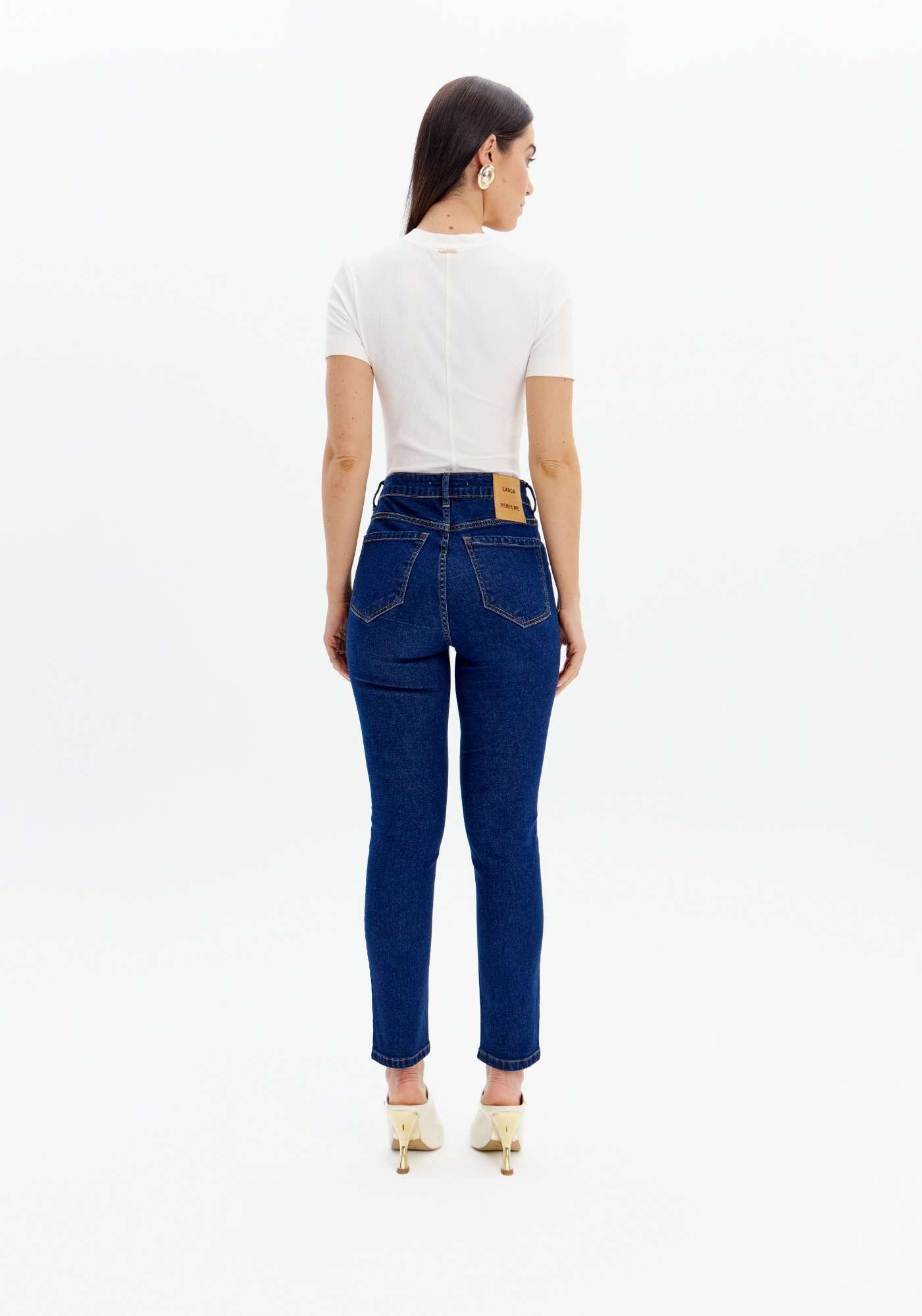 CALÇA JEANS SKINNY VESTA ANKLE COM BORDADO LANÇA PERFUME