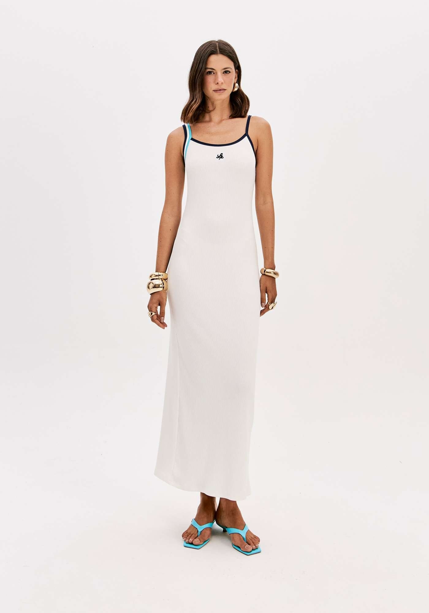 VESTIDO CANELADO SUPER MIDI LANÇA PERFUME