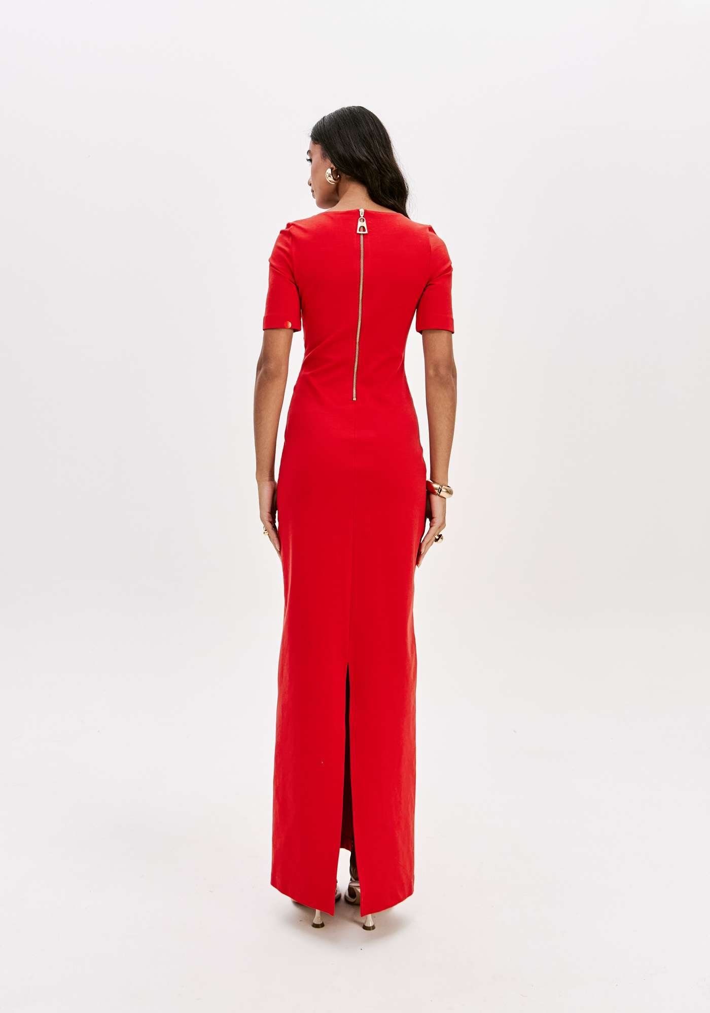VESTIDO SUPER MIDI MANGA CURTA LANÇA PERFUME