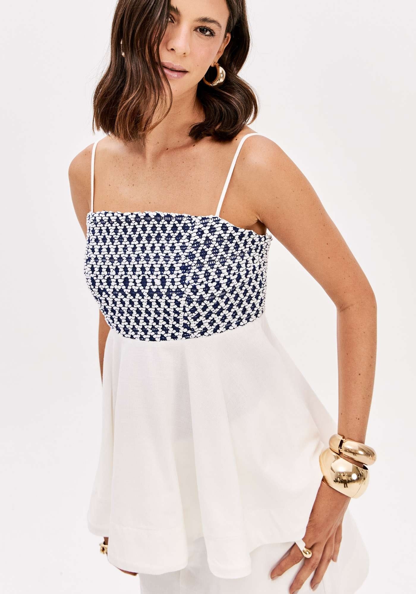 BLUSA BATA DE ALÇAS FINAS LANÇA PERFUME